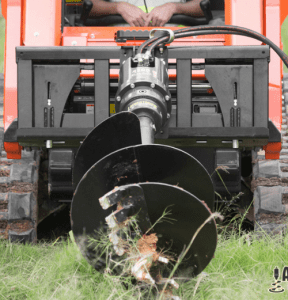 auger drive on skid steer with auger bit