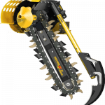 mini excavator and skid steer trencher attachment
