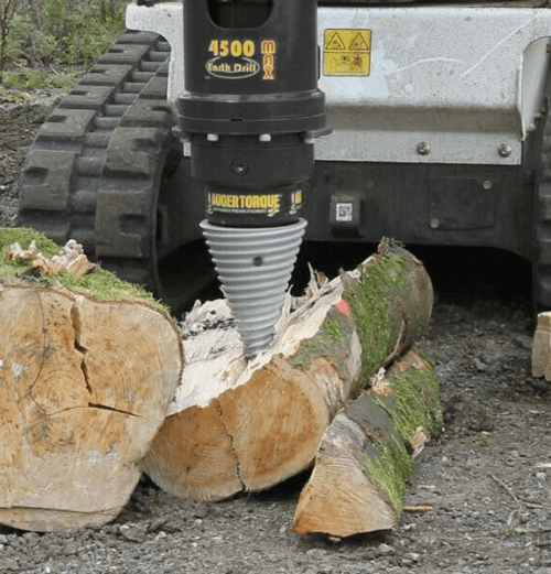 log splitter auger cone splitting wood