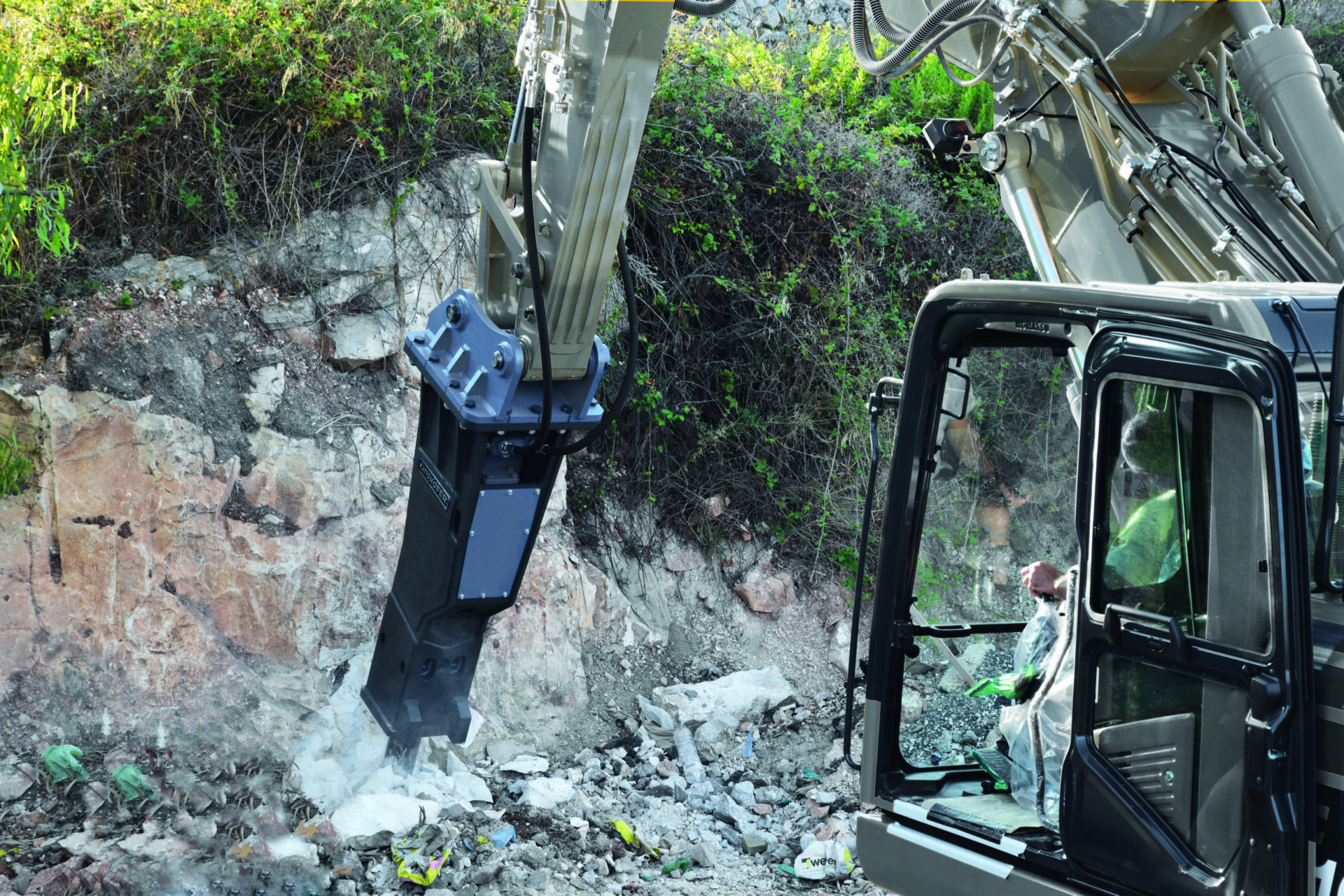 Hydraulic Concrete Breaker on Excavator