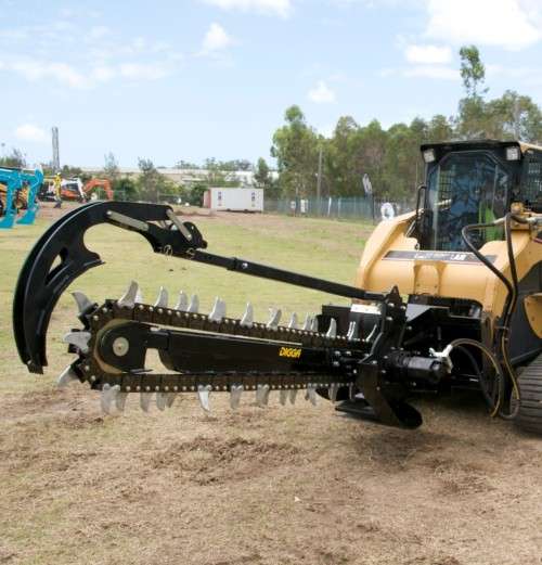 digga xd high flow trencher on skid steer