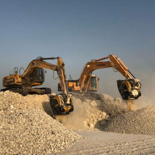MB Crushers on 20 ton excavators